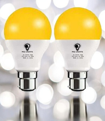 mg lights 5 W Basic Arbitrary B22 LED Bulb(Yellow, Pack of 2)