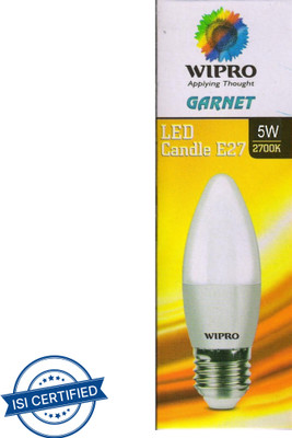 Wipro 5 W Basic Candle E27 LED Bulb(Yellow)