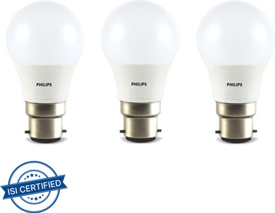 PHILIPS 5 W Basic Round B22 LED Bulb(Yellow, Pack of 3)
