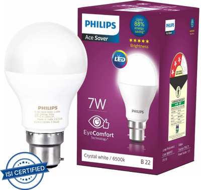 PHILIPS 7 W Basic Standard B22 LED Bulb(White)