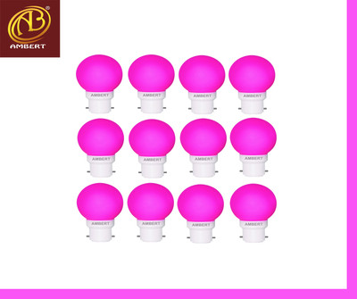 ambert 0.5 W Basic Decorative B22 LED Bulb(Pink, Pack of 12)