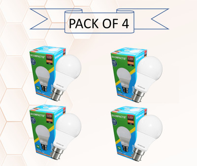 COMPACT 7 W Basic Standard B22 LED Bulb(White, Pack of 4)