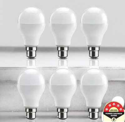 Dunagiri 9 W Basic Round B22 D LED Bulb(White, Pack of 6)