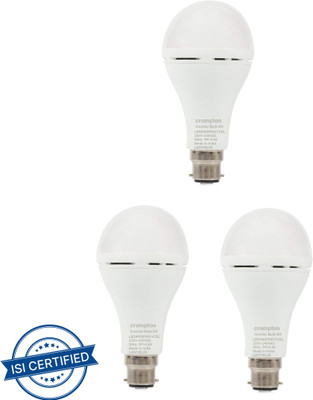 Crompton 9 W Inverter Standard B22 Inverter Bulb(White, Pack of 3)
