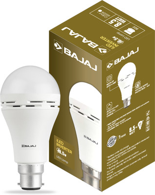 BAJAJ 8.5 W Inverter Round B22 LED Bulb(White)