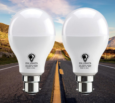 mg lights 12 W Basic Arbitrary B22 LED Bulb(White, Pack of 2)