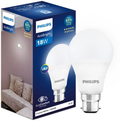 PHILIPS 18 W Basic Standard B22 LED Bulb(White)