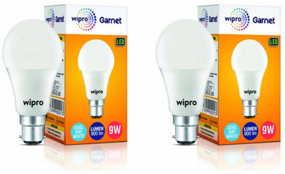 Wipro 9 W Basic Standard B22 LED Bulb(White, Pack of 2)