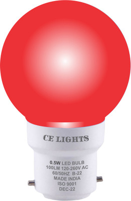 CE LIGHTS 0.5 W Basic Round B22 Night Bulb(Red, Pack of 2)