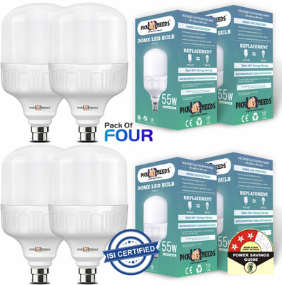 Make Ur Wish 55 W Basic Round B22 D LED Bulb(White, Pack of 4)