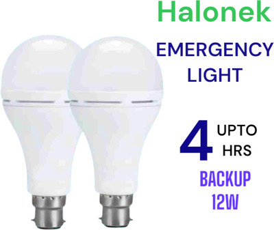 Halonek 12 W Inverter Standard B22 D Inverter Bulb(White, Pack of 2)