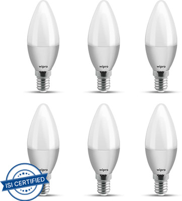 Wipro 3 W Basic Standard E14 LED Bulb(Yellow, Pack of 6)
