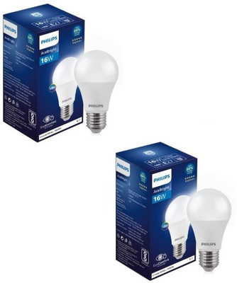 PHILIPS 16 W Basic Round E27 LED Bulb(White, Pack of 2)