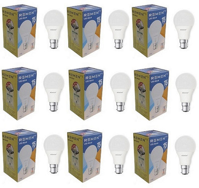 REMEN 7 W Basic Standard B22 LED Bulb(White, Pack of 9)