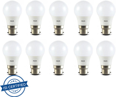 PHILIPS 5 W Basic Round B22 LED Bulb(White, Pack of 10)