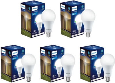 PHILIPS 26 W Basic Standard B22 LED Bulb(White, Pack of 5)