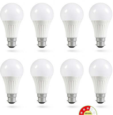 vibunt 9 W Basic Round B22 LED Bulb(White, Pack of 8)