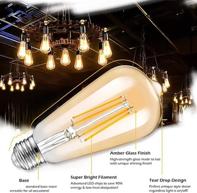 Eve Hanger 4 W Basic Decorative E27 LED Bulb(Yellow, Pack of 10)