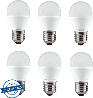 HAVELLS 2.8 W Basic Standard E27 LED Bulb(White, Pack of 6)