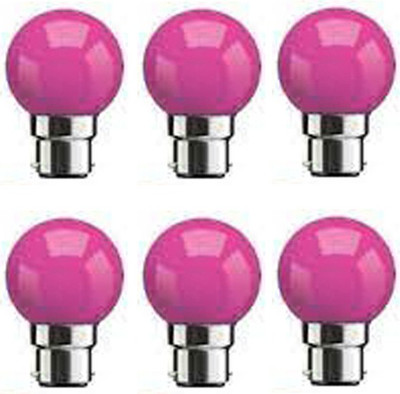 rino 0.5 W Basic Standard B22 LED Bulb(Pink, Pack of 6)