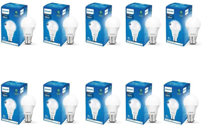 PHILIPS 10 W Basic Standard B22 LED Bulb(White, Pack of 10)