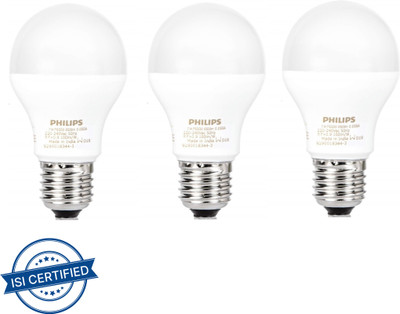 PHILIPS 7 W Basic Standard E27 LED Bulb(White, Pack of 3)