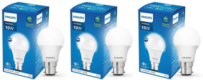 PHILIPS 10 W Basic Standard B22 LED Bulb(White, Pack of 3)