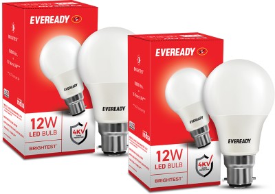 EVEREADY 12 W Standard B22 LED Bulb(White, Pack of 2)