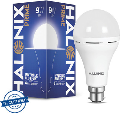 HALONIX 9 W Inverter Round B22 Inverter Bulb(White)