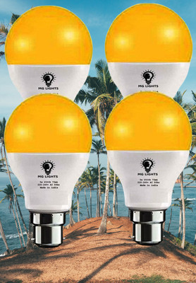 mg lights 5 W Basic Arbitrary B22 LED Bulb(Yellow, Pack of 4)