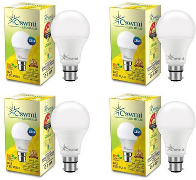 OSWMI 9 W Eye Safety Compliance Round B22 LED Bulb(White, Pack of 4)