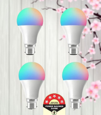 Dunagiri 9 W Basic Round B22 D LED Bulb(RGB, Pack of 4)