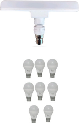 Techvolta 10 W, 5 W Basic Round B22 LED Bulb(White, Pack of 9)