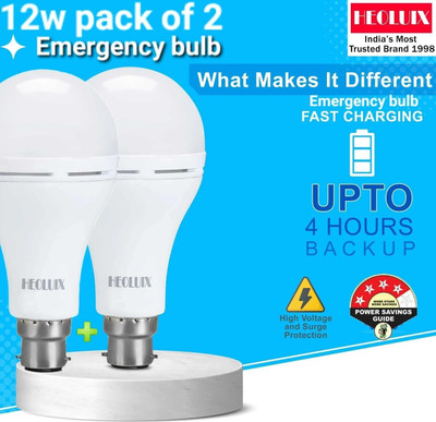 heoluix 12 W Inverter Standard B22 D Inverter Bulb(White, Pack of 2)