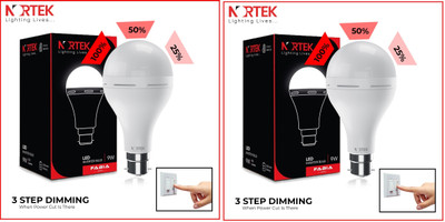 Nortek 9 W Basic Standard B22 LED Bulb(White, Pack of 2)