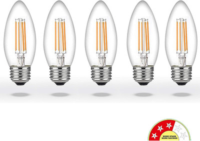 Eve Hanger 4 W Basic Candle E27 LED Bulb(Yellow, Pack of 5)