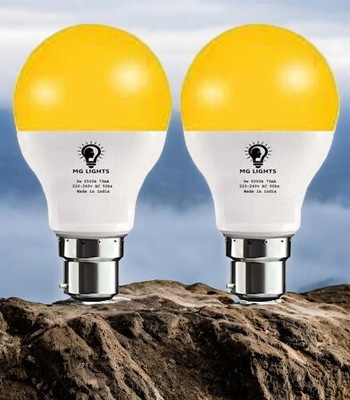 mg lights 5 W Basic Arbitrary B22 LED Bulb(Yellow, Pack of 2)