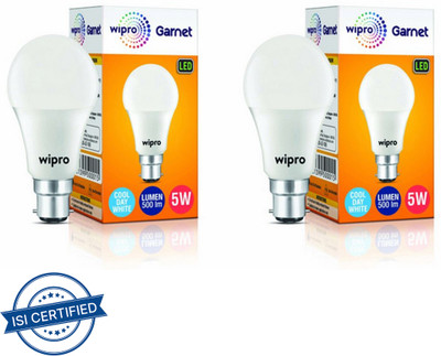 Wipro 3 W Basic Standard B22 LED Bulb(Yellow, Pack of 2)