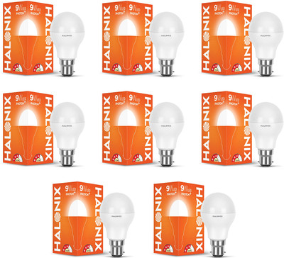 HALONIX 9 W Basic Standard B22 LED Bulb(White, Pack of 8)