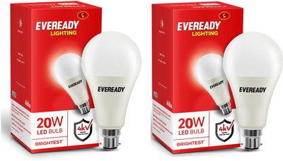 EVEREADY 20 W Basic Standard B22 LED Bulb(White, Pack of 2)
