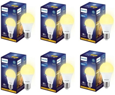 PHILIPS 16 W Round E27 LED Bulb(Yellow, Pack of 6)