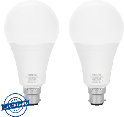 PHILIPS 26 W Basic Round B22 LED Bulb(White, Pack of 2)