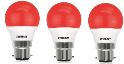 EVEREADY 2.5 W Basic Standard B22 LED Bulb(Red, Pack of 3)