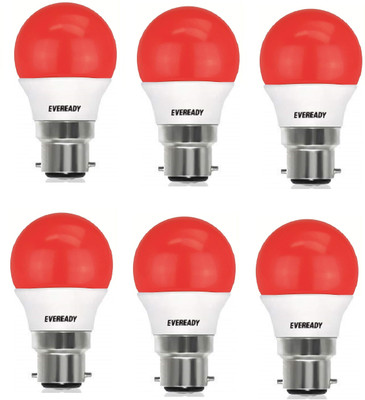 EVEREADY 2.5 W Basic Standard B22 LED Bulb(Red, Pack of 6)