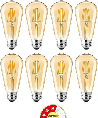 elon musk 4 W Basic Arbitrary E27 LED Bulb(Yellow, Pack of 8)