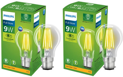 PHILIPS 9 W Basic Standard B22 LED Bulb(Yellow, Pack of 2)