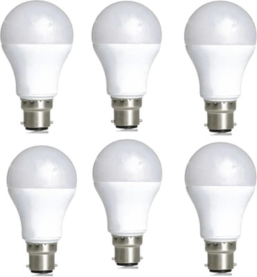 MOON & SUN 10 W Basic Round B22 LED Bulb(White, Pack of 6)