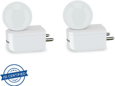 Crompton 0.5 W Basic Decorative Plug & Play Night Bulb(White, Pack of 2)