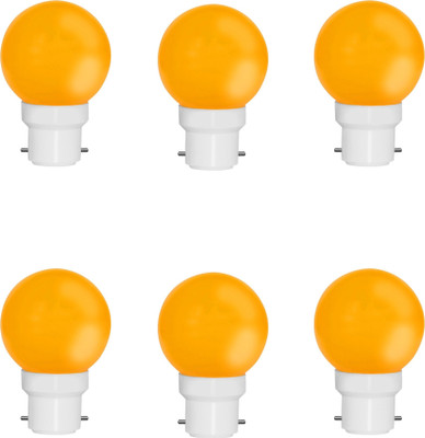 Fybros 0.5 W Basic Decorative B22 LED Bulb(Orange, Pack of 6)