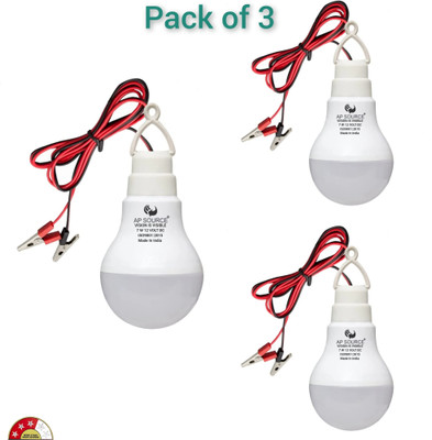 AP Source 7 W Basic Round 2 Pin LED Bulb(White, Pack of 3)